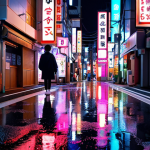 **Immersive Travel Website**: A stunning video showcasing a vibrant Tokyo street scene at night, neon lights reflecting in puddles, with a friendly local giving a tour. Emphasis on 5G speeds for smooth playback. Text overlay: "Experience Japan Like Never Before."