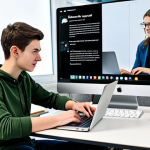 Learning Environment Choice**

"A student in a modern, well-lit classroom, fully clothed, wearing casual but professional attire, attending a web design lesson. Alternatively, the same student comfortably learning at home with a laptop, also fully clothed in modest clothing. Split screen showing both scenarios. Emphasis on the choice between in-person and online learning. Safe for work, appropriate content, professional environment, perfect anatomy, correct proportions, natural pose, family-friendly."

**